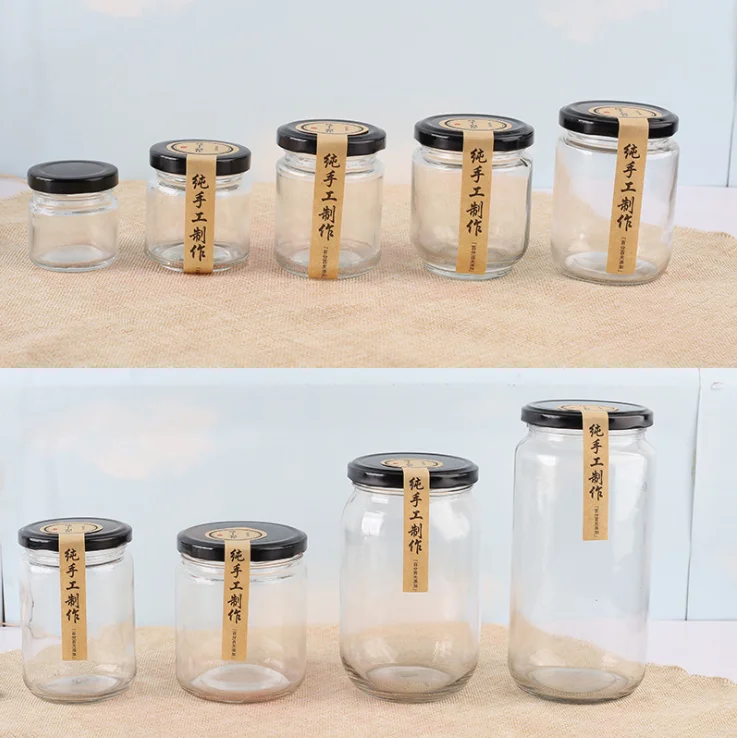 Wholesale 100ml Food Grade Empty Round Clear Mini Jam Honey Glass Jar