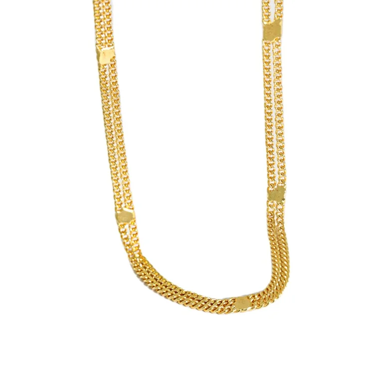 

Korean jewelry snake plated 14K gold chain necklace