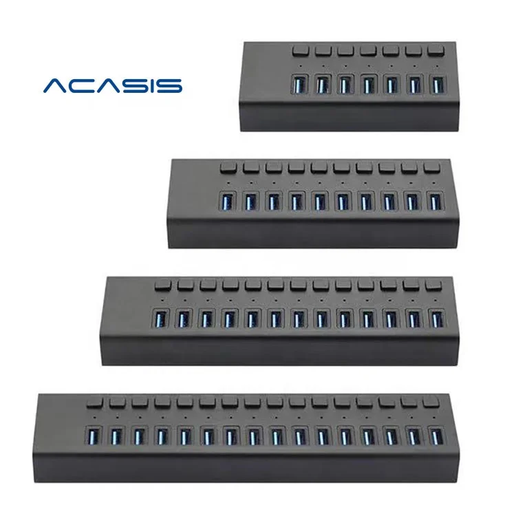 

Acasis High Speed 5Gbps Splitter Industrial USB Splitter With integrated independent Power Adapter For PC