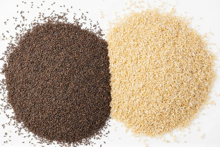 Lineup of sesame products including seeds and pastes