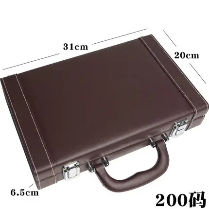 
200pcs PU Storage Box Professional Texas Poker Chips Sets Leather Suitcase Casino Game Accessory Container 