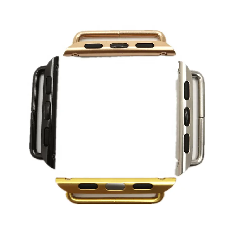 

Stainless steel connector watch adapter Apple watch connector 38 / 40mm 42 / 44mm band adapter, Silver/ black/gold/ rose gold. can be customized in more colors