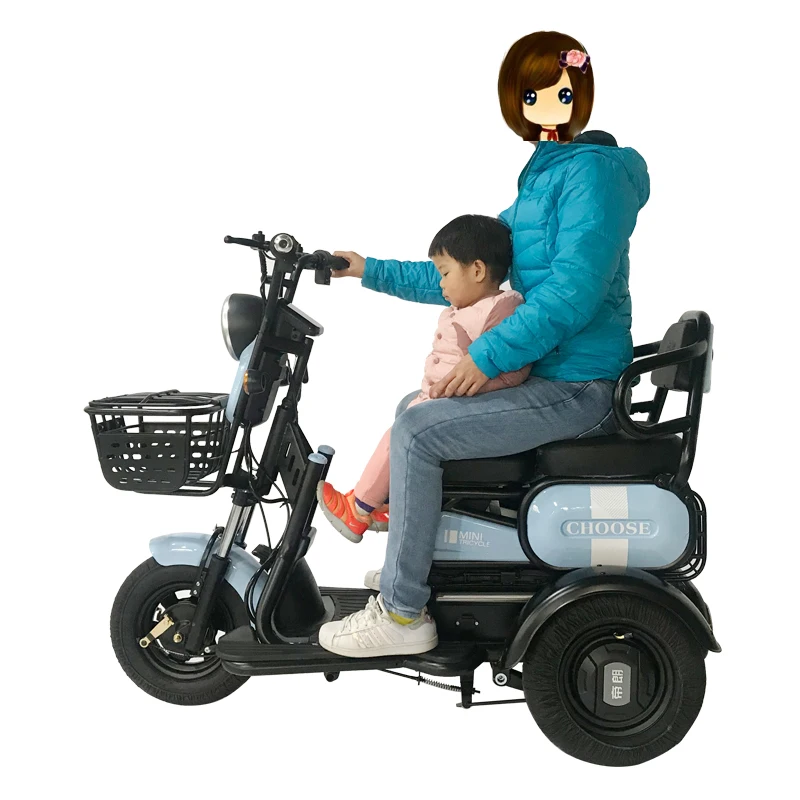 

Hot selling three wheels electric bike adult electric tricycle cargo with 3 seats for sale Electric bicycle