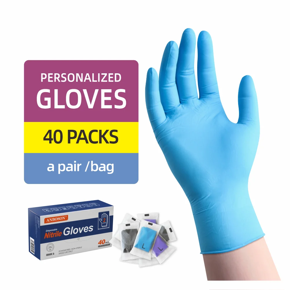 Blue Disposable Powder Free Industrial Safety Work Protection Hand Food Cleaning Nitrile Gloves