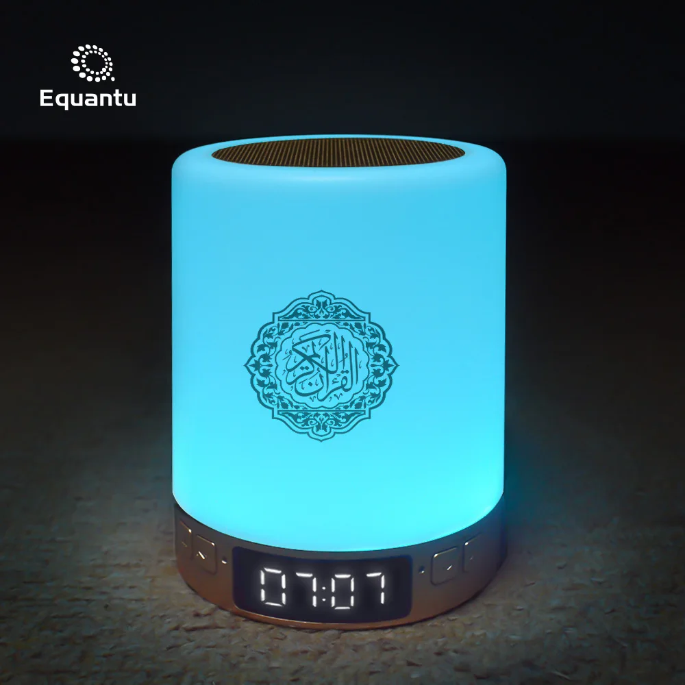 

New quran player SQ122 app remote control azan clock colorful lights touch lamp quran speaker