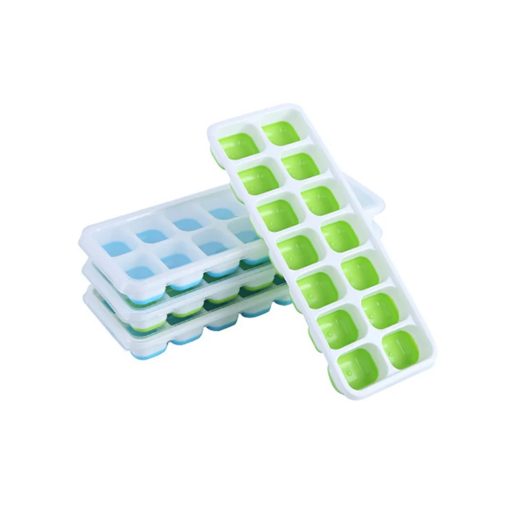 

Stackable Durable Silicone Ice Cube Trays 2 Pack, Easy-Release Silicone and Flexible 14-Ice Trays with Spill-Resistant, Any color