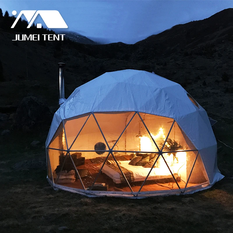 

Semi Permanent Round Tent Prefabricated Geodesic Dome Home For Camping