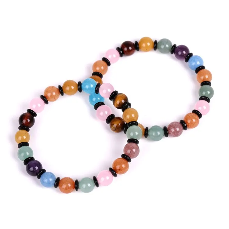 

Best Natural Luckly jade bead bracelet Energy Yoga Bangles amethyst Beaded Gemstone crystal jade Bracelet Bangles, Same as picture
