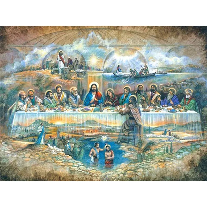 

New High Quality Wholesale 5D Square Round Full Drill Custom Diy Large Size Diamond Painting Last Supper For Adults Kids Gifts