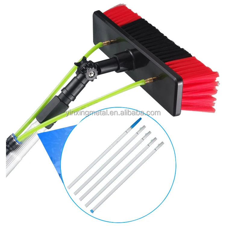 

Extenclean Aluminum Water Fed Pole Brush System Window Telescopic Solar Panel Cleaning 5m, Silver pole