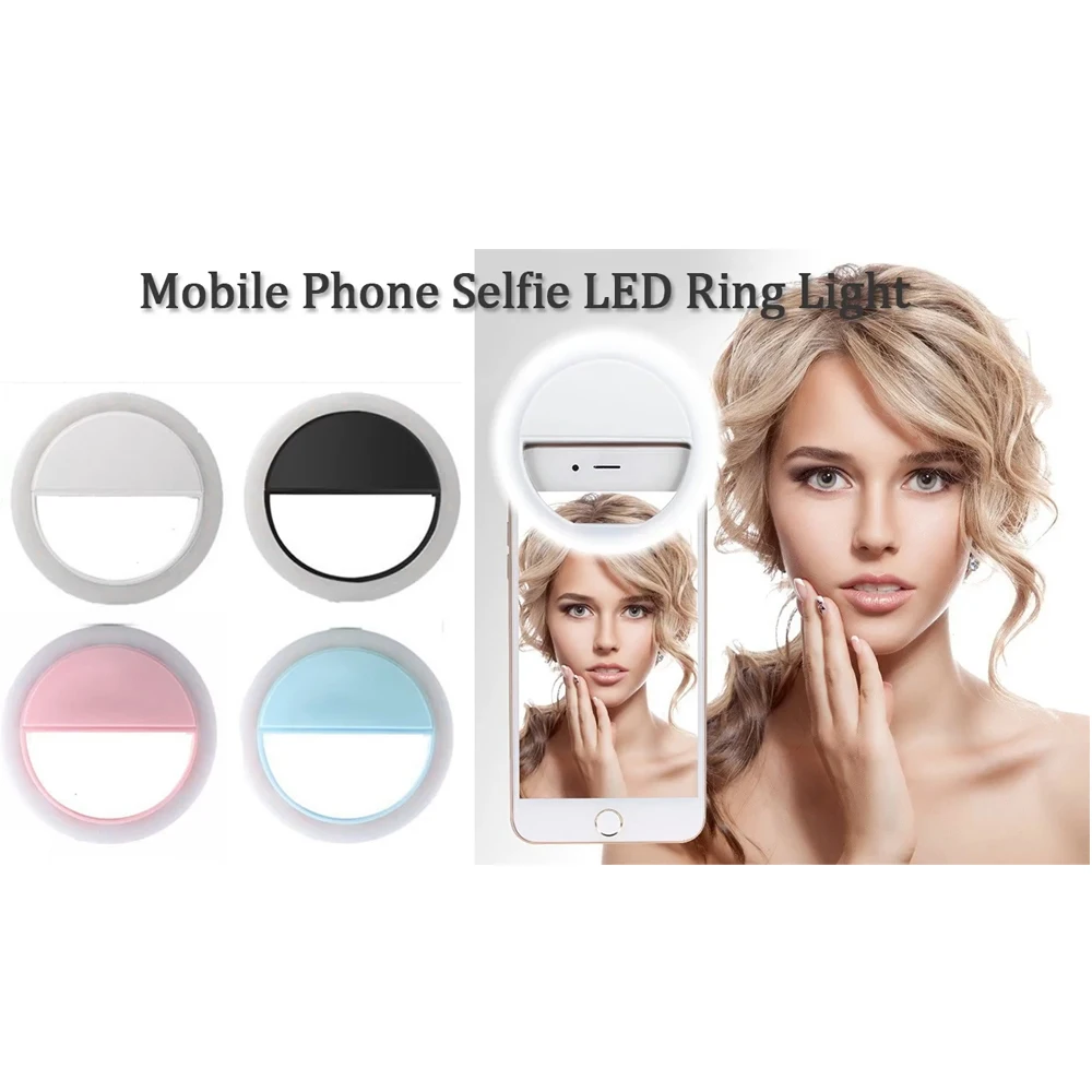 

Portable Rechargeable Usb Camera Clip Photography Video Mobile Phone Led Ring Selfie Light
