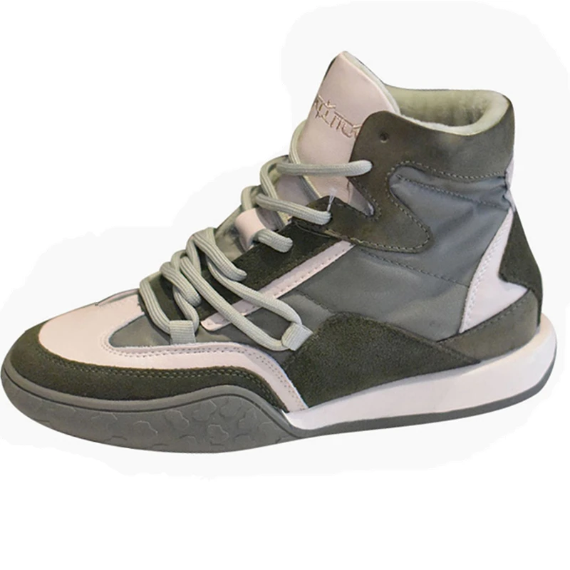 

2021 Spring Genuine Leather Fashion High Top Sneakers Women's Shoes Comfortable And Warm Shoes Women Winter