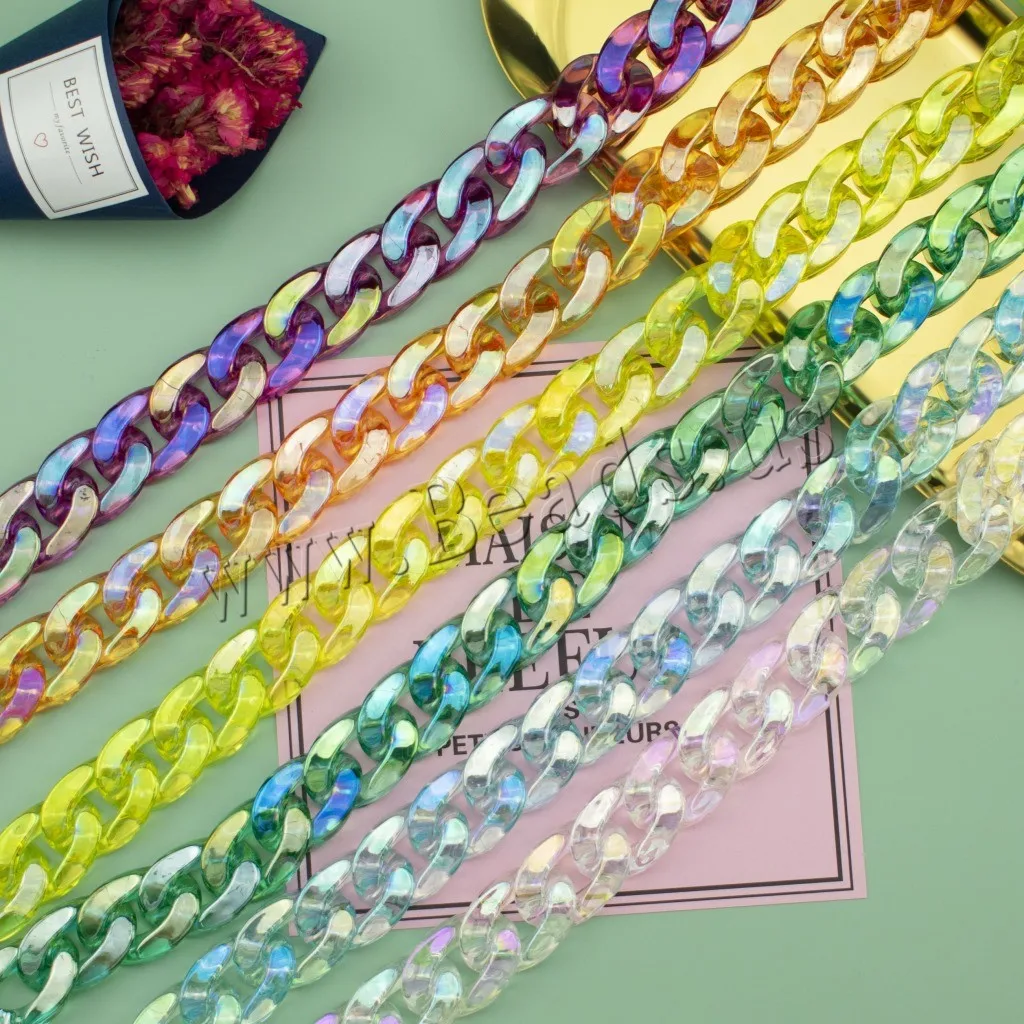 

high quality stoving varnish acrylic jewelry link jewelry for women roller chain sold by pcs 785859, More colors for choice