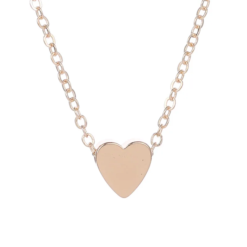 

Hot Sale Valentine's Day Gold Silver Jewelry Necklace Tiny Heart Pendant Necklace