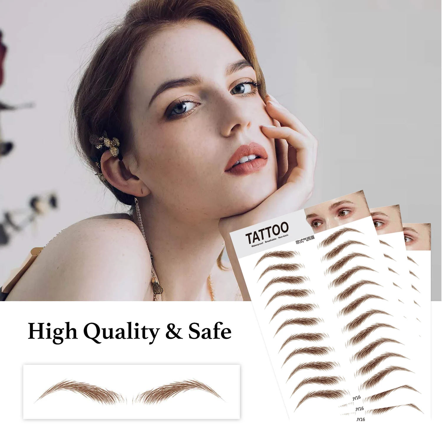 

4D Brow Waterproof Face Hair-like Henna eye brow Tattoo printer stickers custom, 4c printing,gold,silver,metallic