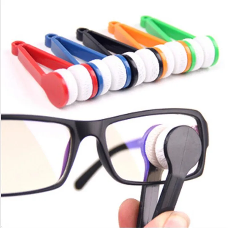 

1pc Mini Two-side Glasses Brush Microfiber Spectacles Cleaner Glasses Cleaning Rub Cleaner Eyeglass Cleaner Brush Screen Rub, As photo