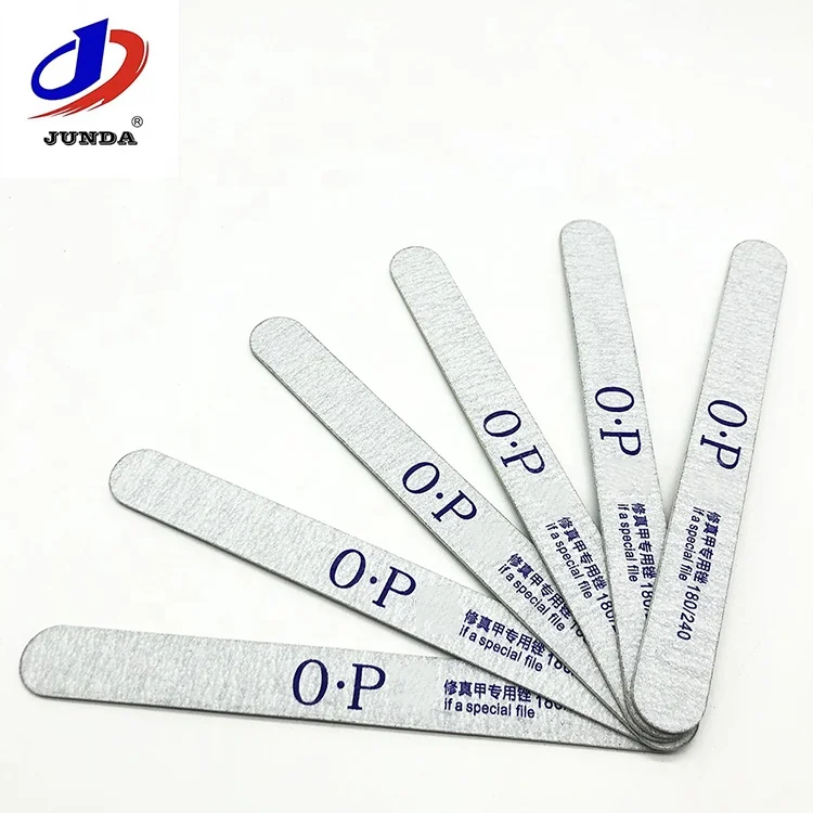 

Disposable Custom Printed Straight Zebra Nail File Tool Japan Sandpaper Washable 100 180 Emery Board Nail File With High Quality, Grey