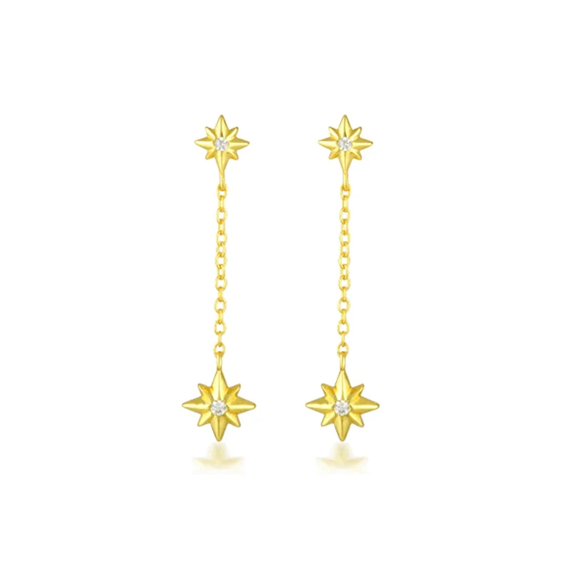 

S925 Sterling Silver Star Pendant Fashion All-match stud Earrings