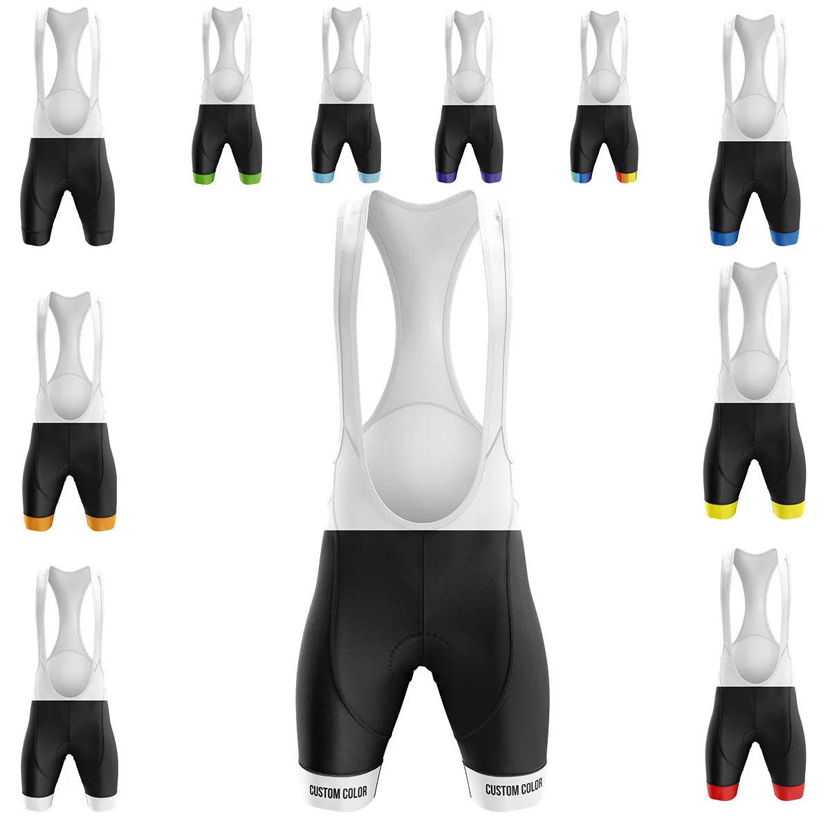 

HIRBGOD Men's Popular Pure Black Cycling Bib Shorts