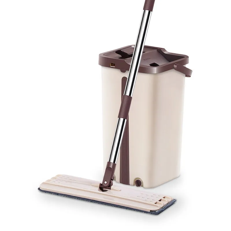 

Flat Squeeze Magic Automatic Mop And Bucket Avoid Hand Washing Microfiber Cleaning Cloth Kitchen Wooden Floor Lazy Mop