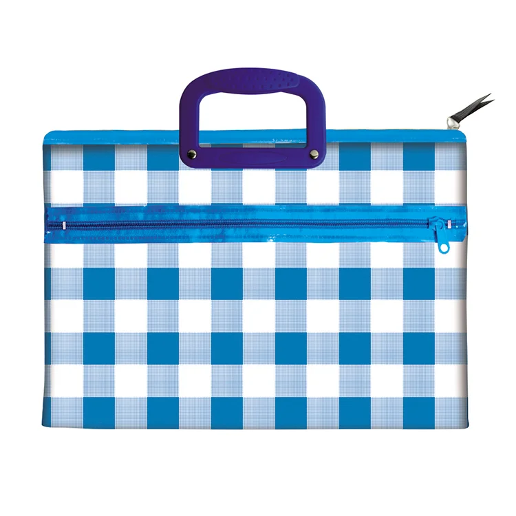 
PVC with printing transparent multicolor double zipper bag 