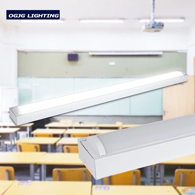 Commercial Batten Type Lighting Fixtures Classroom Surface Mounted Linear Ceiling Led wrap Light