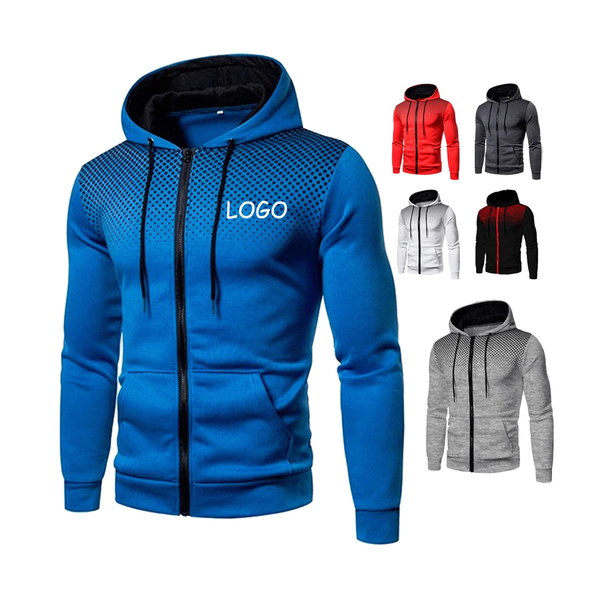 

JS082 new arrival autumn winter hoodies casual polyester printed mens sportswear long sleeve gym jogging training zip up hoodie, As shown