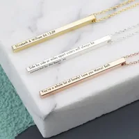 

Personalized Jewelry Custom Engraved Bar Necklace For Women Bridesmaid Gift