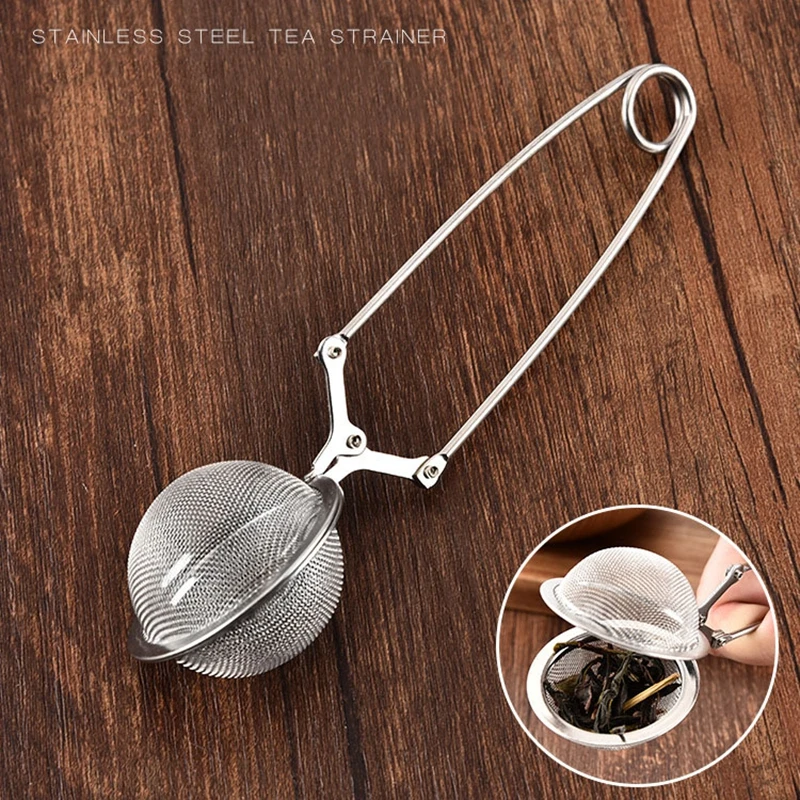 

New Arrival Stainless Steel Tea Infuser Creative Sphere Mesh Tea Strainer Coffee Filter Handle Tea Ball Diffuser VT1611, As same as picture