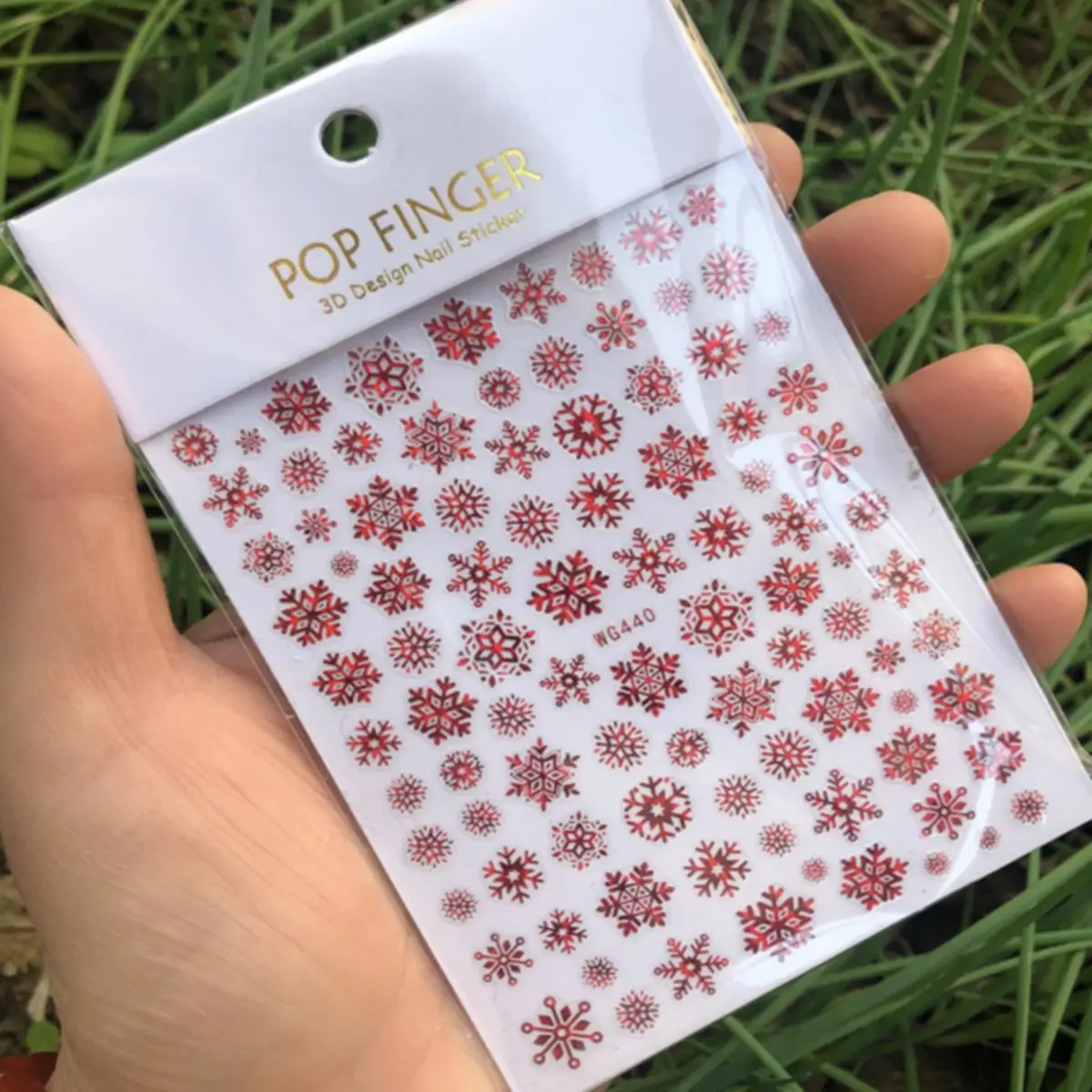 

WG440-443 Snowflake series gum glow-in-the-dark colorful snowflake series nail stickers can be customized, As picture show