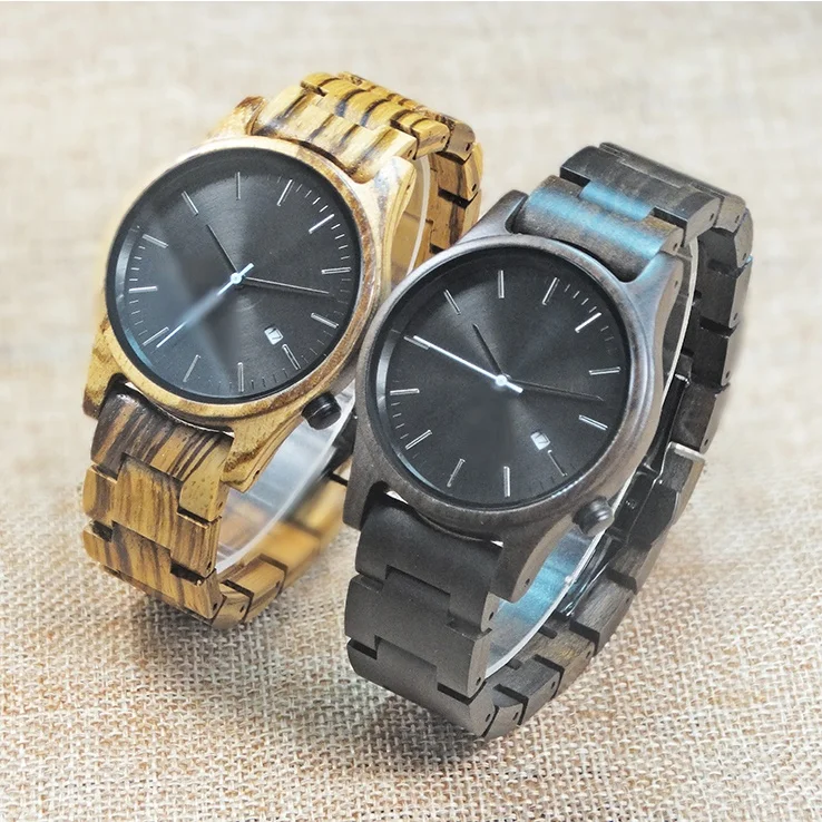 

Two colors optional wooden wristwatches ali hot sale custom mens watches