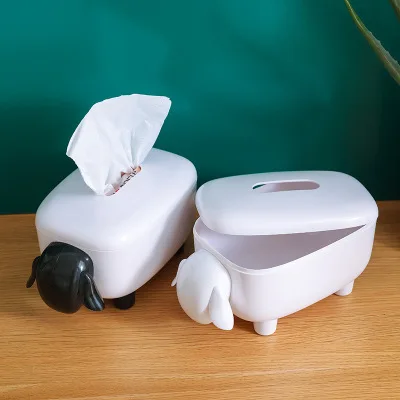 

Cartoon Cute Sheep High-end Household Living Room Paper Towel Roll Paper Napkin Plastic Storage Box Removable Tissue Box