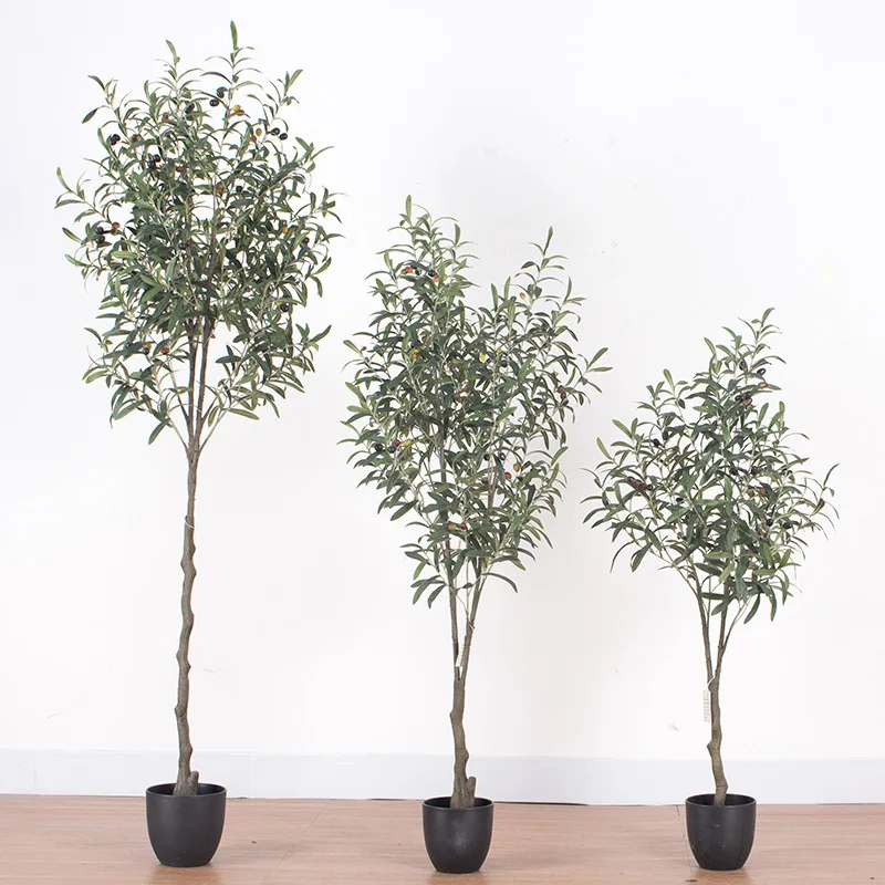 

Faux Green Plant Potted Plastic Evergreen Artificial Olive Tree For Decoration