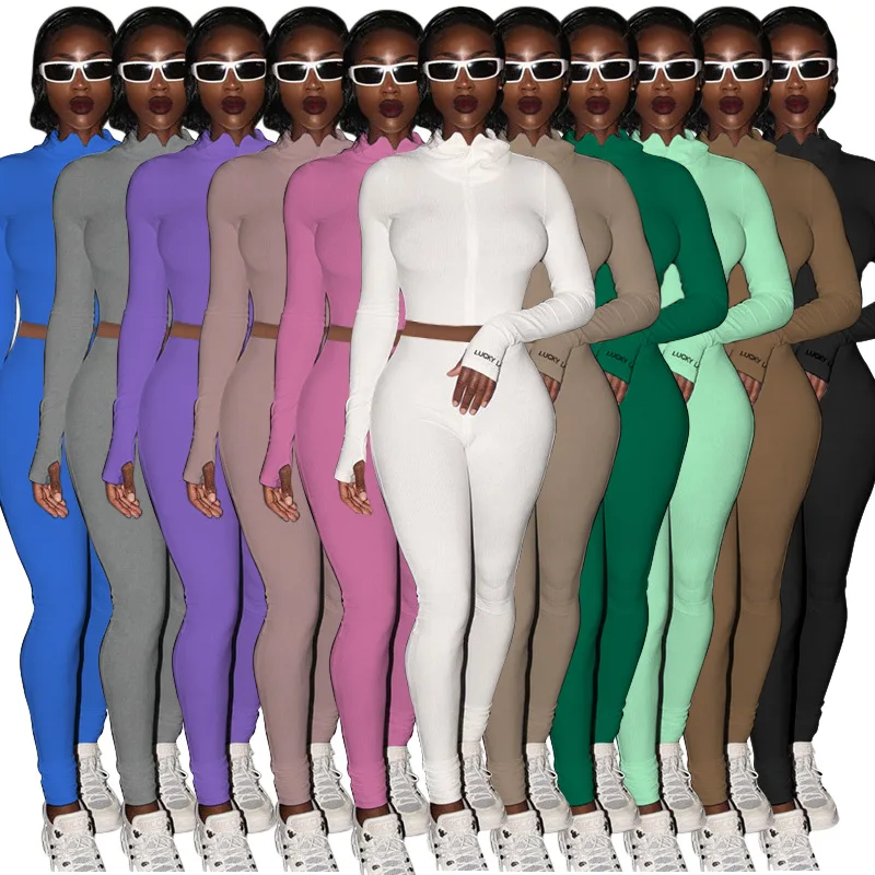 

Casual Women's Tracksuit Tights Sportswear Fitness Suit For Female Clothing Workout womens two piece set jumpsuit pants rompers, White,black or custom color