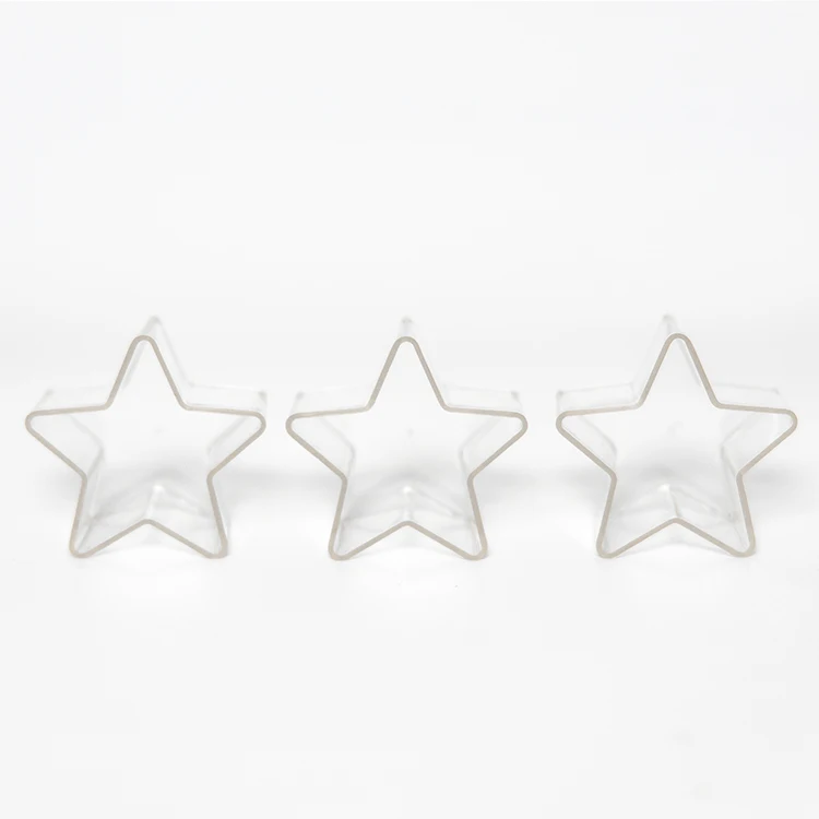 

star shape polycarbonate plastic tealight candle containers clear