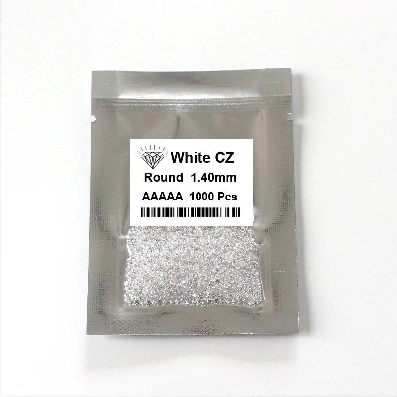 

5A grade Synthetic CZ Stones Price Round Brilliant Diamonds Cut Cubic Zirconia 1000pcs/bag 1.6mm 1.7mm loose gemstone