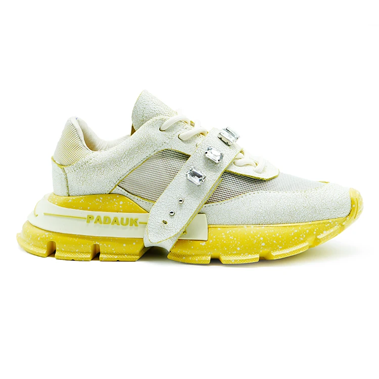 

Factory OEM new arrival ladies mesh shoes fashion 2021 zapatos de mujeres white sneakers women, Yellow, white, black