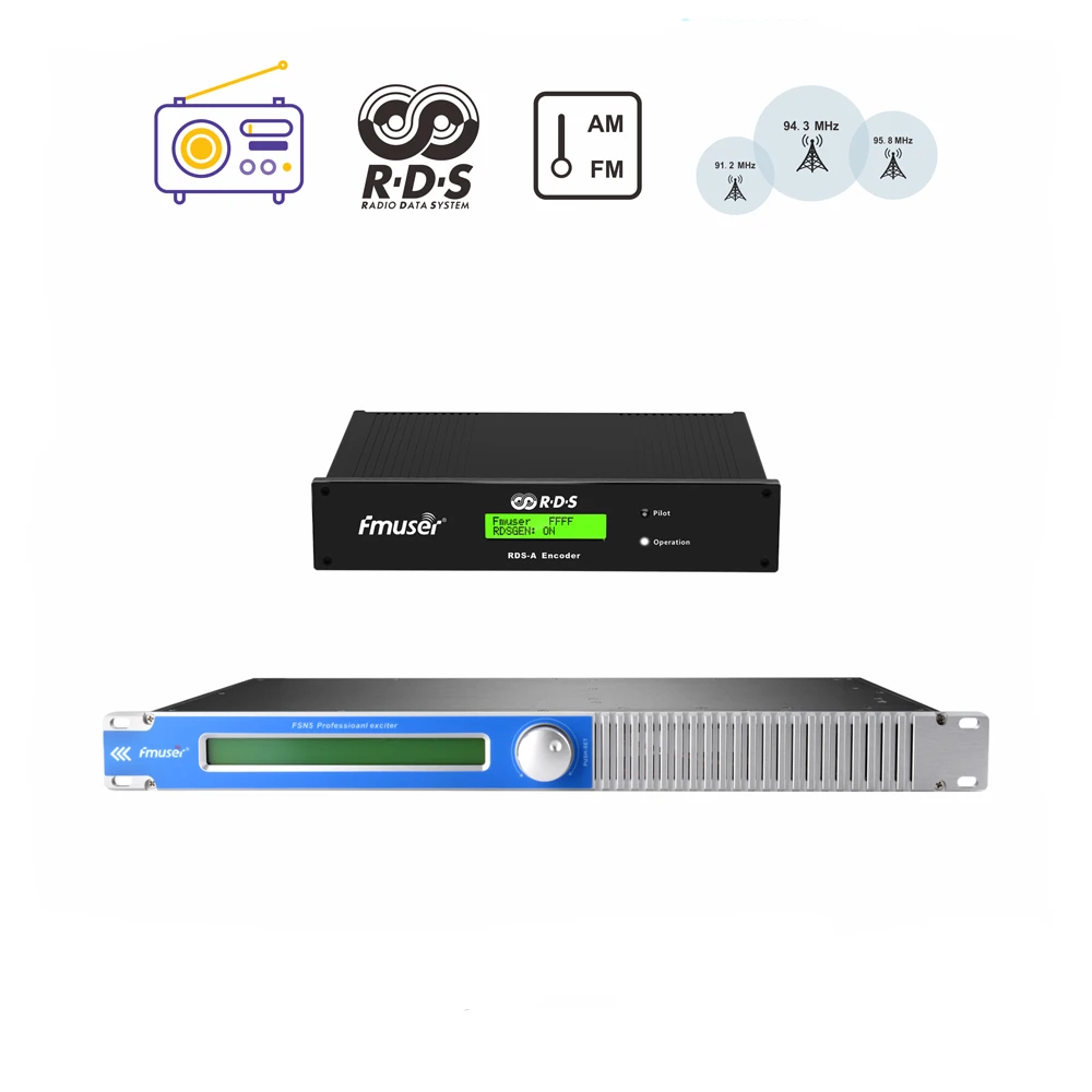 

FMUSER 30W FM Transmitter with RDS Encoder for Intelligent Addressable Broadcasting with DP100 Dipole Antenna and Cable Complete