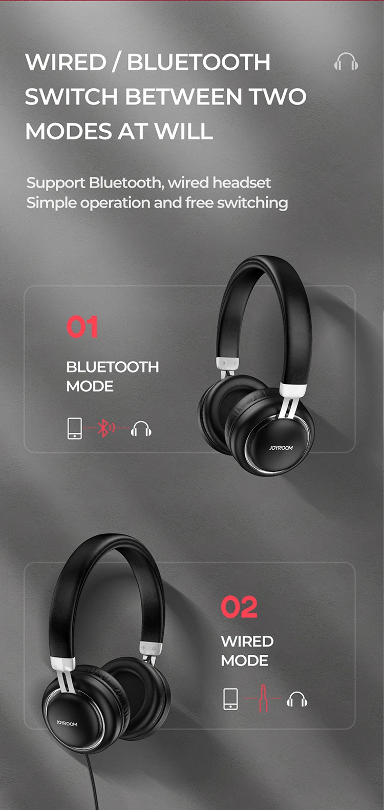 joyroom new wire wholesale silent disco headphone - ANKUX.COM