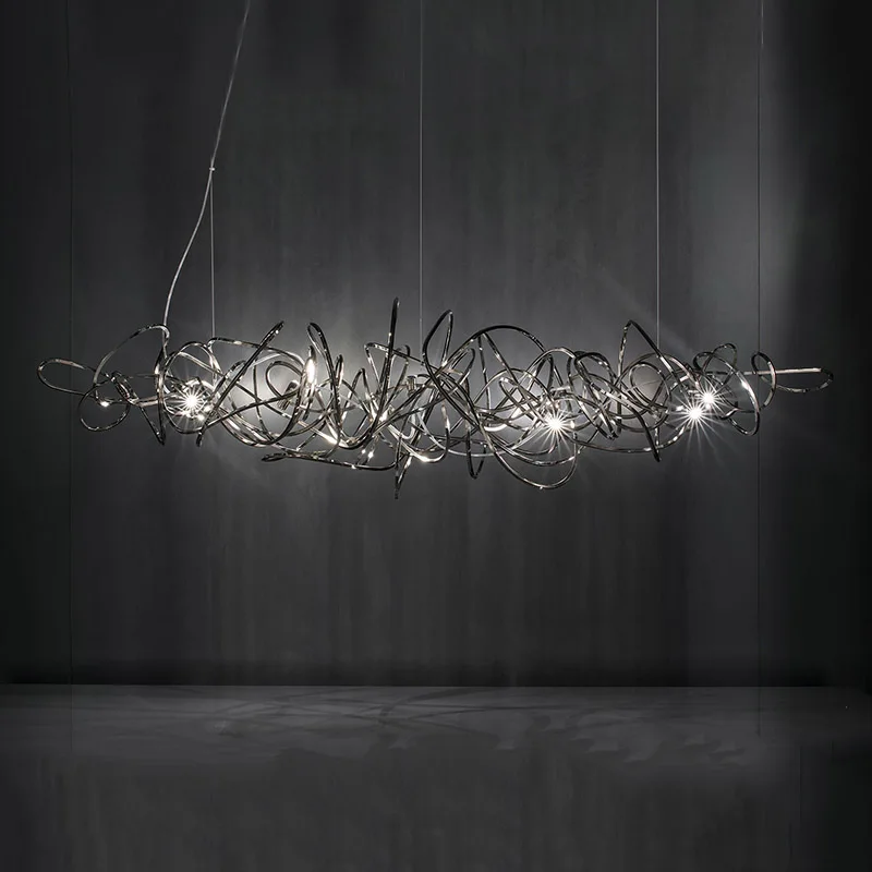 European Chandeliers Modern Copper Metal LED Lighting Designer Lamp