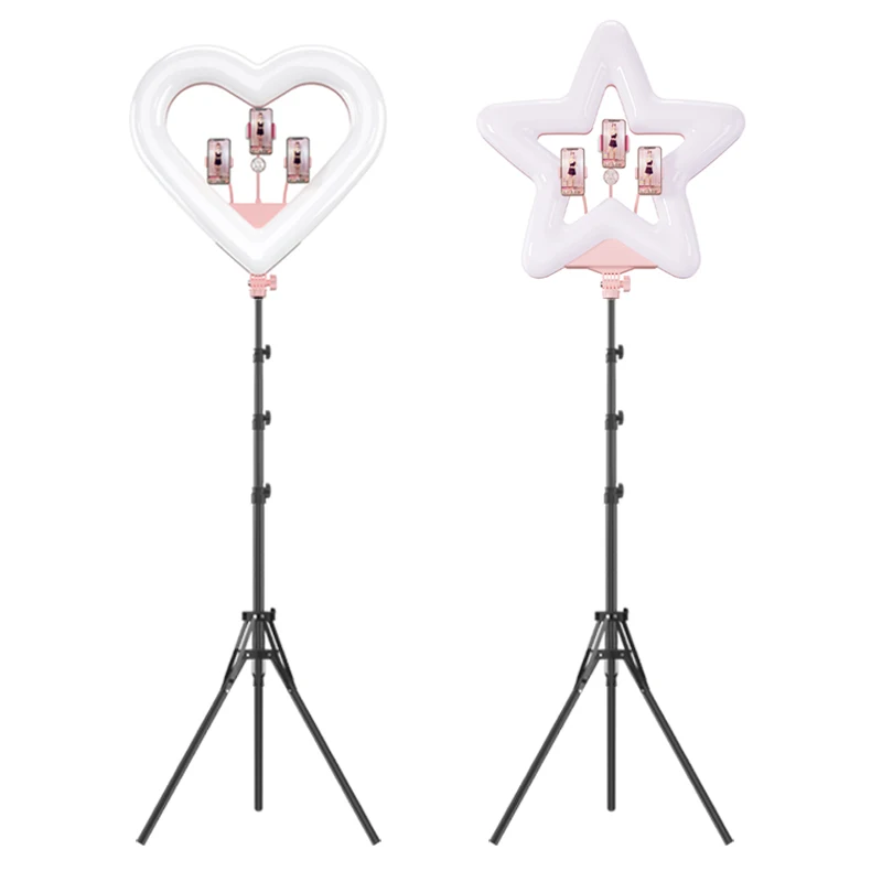 

Heart shape 20inch 45W led Ring Light With tripod Stand Photography Video 3000-7500K big ring light with LCD Screen