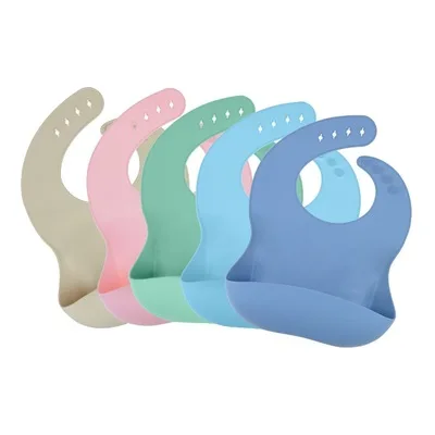 

Wholesale Certified Silicone baby bib Baby Bibs Waterproof Baby Bibs with Food Catcher Foldable