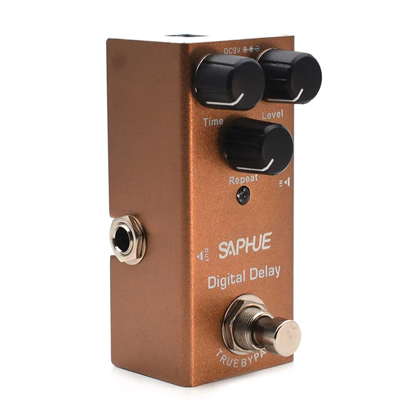 

SAPHUE Electric Guitar Digital Delay Pedal Time/Level/Repeat Knob Effect Pedal Mini Single Type DC 9V True Bypass