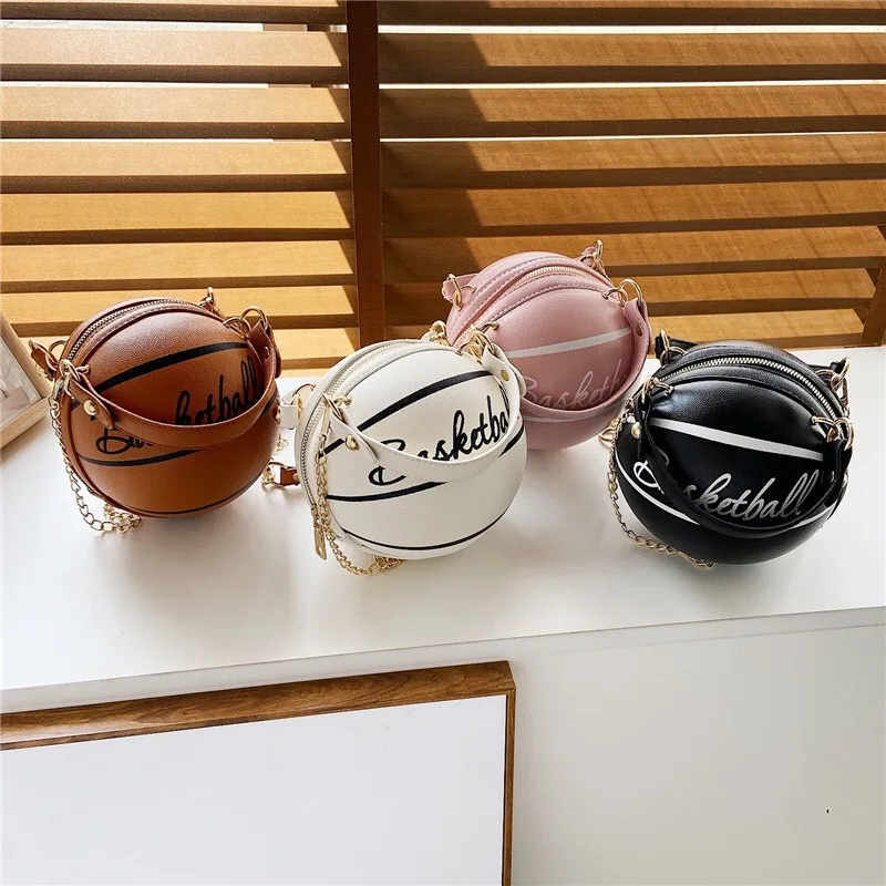 

2021 cute mini fashion basket ball hand bag for girls, Brown, black, pink,white
