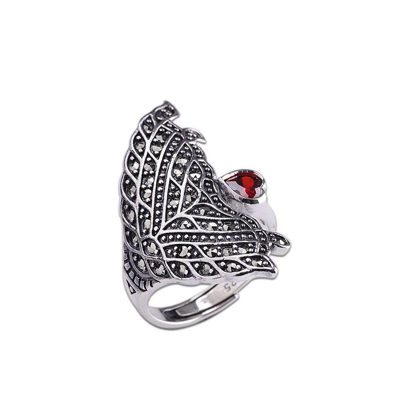 

New Design Style Silver 925 Women Light And Moving Glory Rings Jewelry Women's Heart Shaped Pomegranate Rings