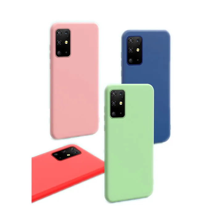 

For S20 Plus Silicone Case With Customized Logo Liquid Silicone Cover Fiber Inside Silicon Back Cover for Samsung Galaxy S11, 8 colors