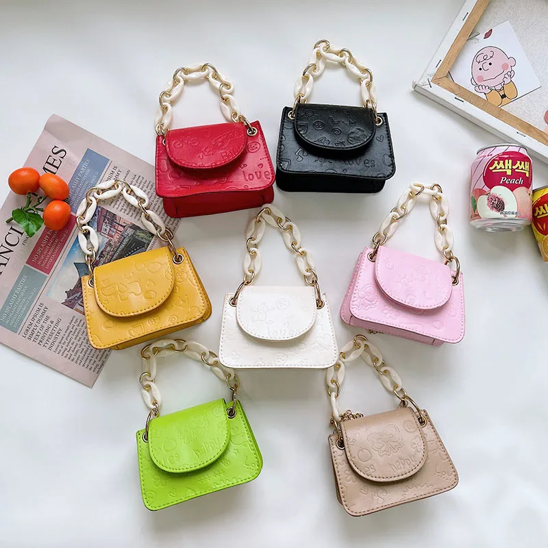 

New Korean Style Spring Autumn Kids Handbag Pu Leather Sweet Princess Girl Crossbody Messenger Bag, 7colors