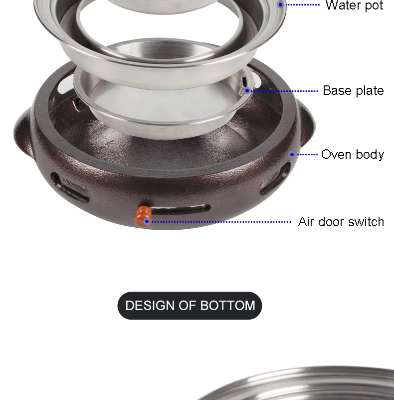 Indoor Korean Charcoal Tabletop Cast Iron Bbq Grills Charcoal Stove For