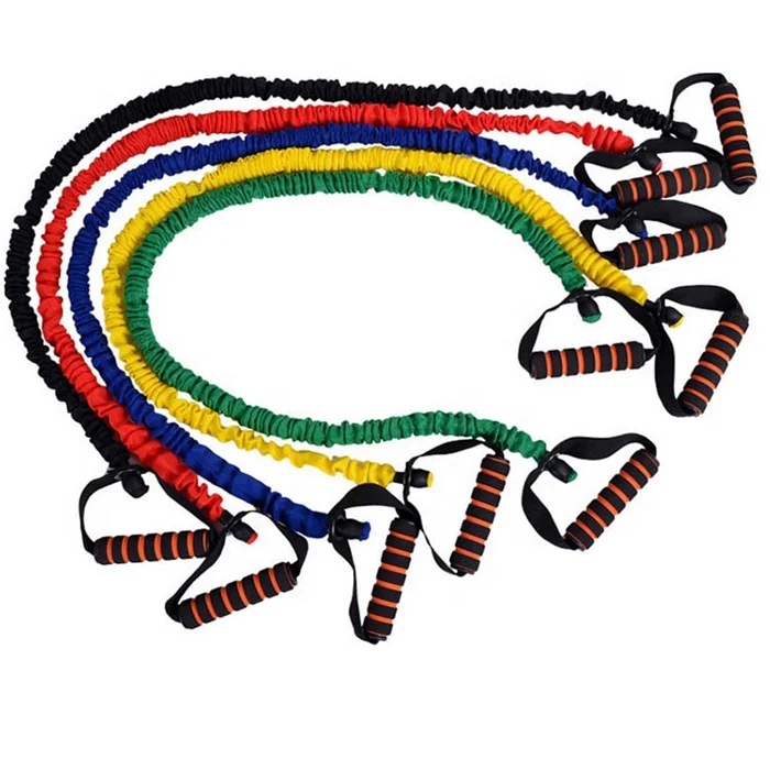 

Professional fitness word pull rope latex tension device resistance belt fitness equipment, Red,black,yellow,blue