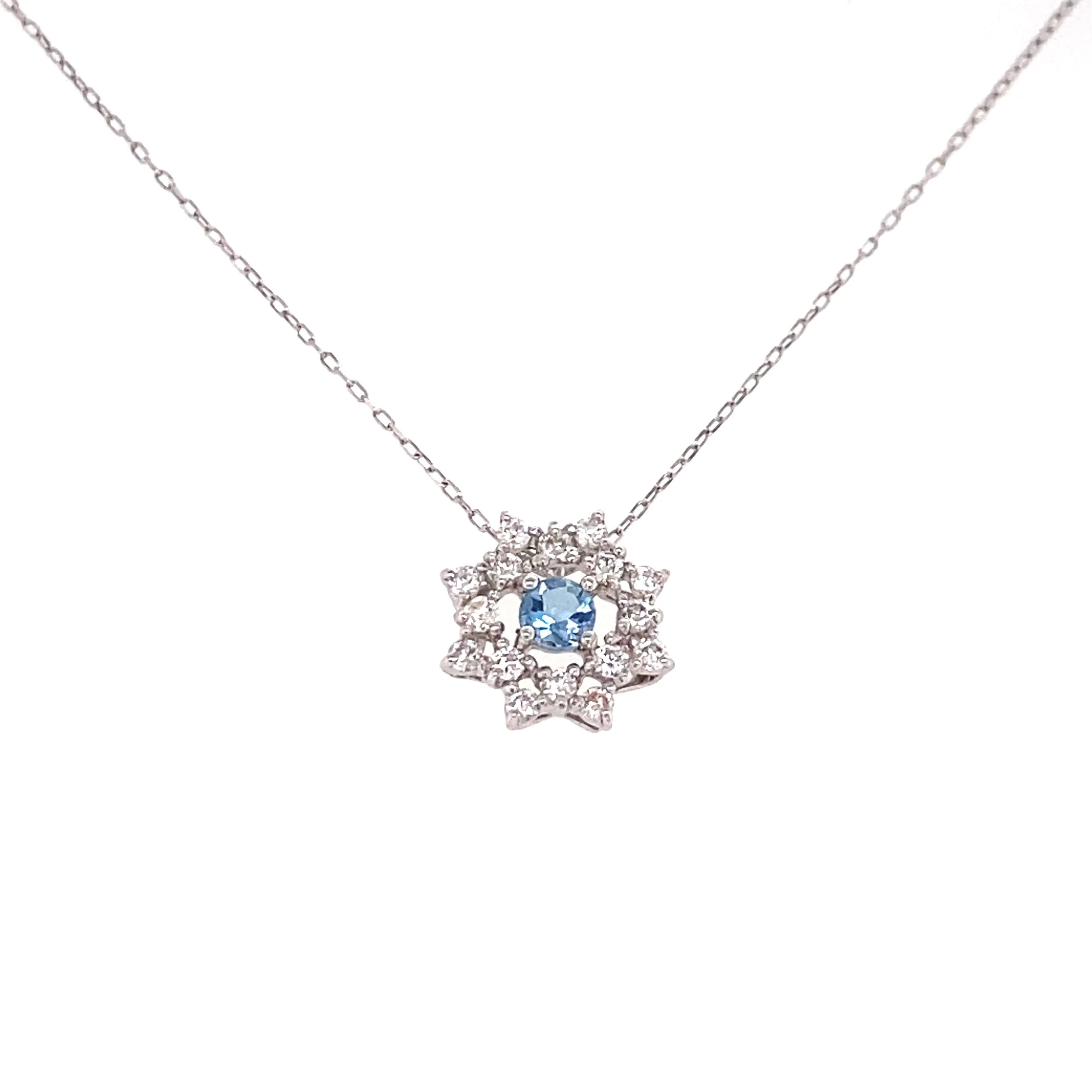 

JMW Japan made Solid K10 K18 gold Mar March month Birthstone Aquamarine Gems with 0.16ct Diamond Birthday gift